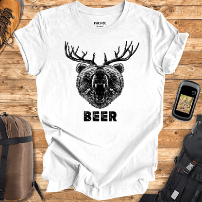 "Beer, bear and deer" graphic T-shirt