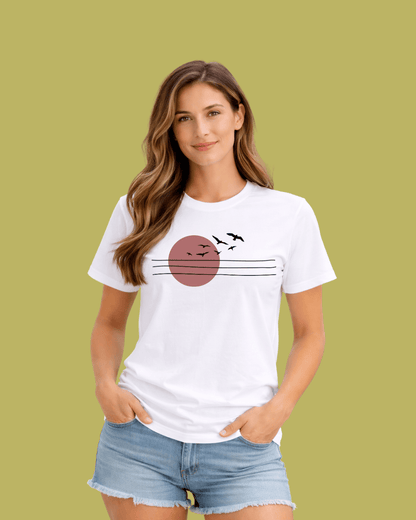 Power Lines And Sun T-shirt