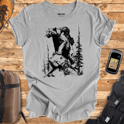 "Cougar Also Wander" Black graphic T-shirt