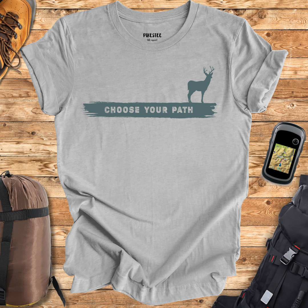 "Choose Your Path Deer" Black graphic T-shirt