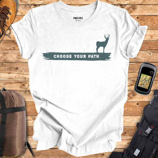 "Choose Your Path Deer" Black graphic T-shirt