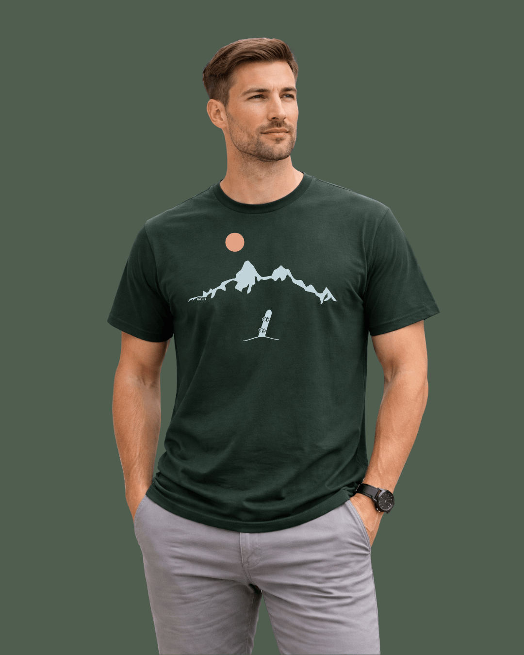 Snowboard Mountain Landscape T-shirt