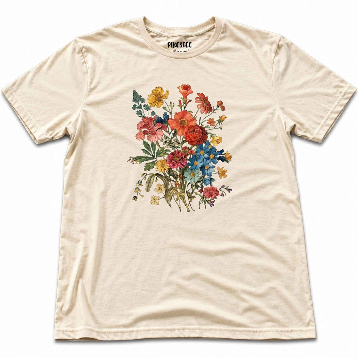"Boho Flowers" graphic T-shirt - Natural