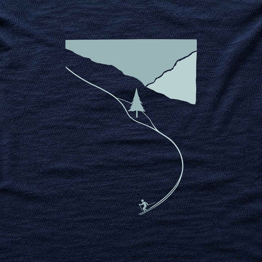 Cartoon Ski Path T-shirt - Navy - hero