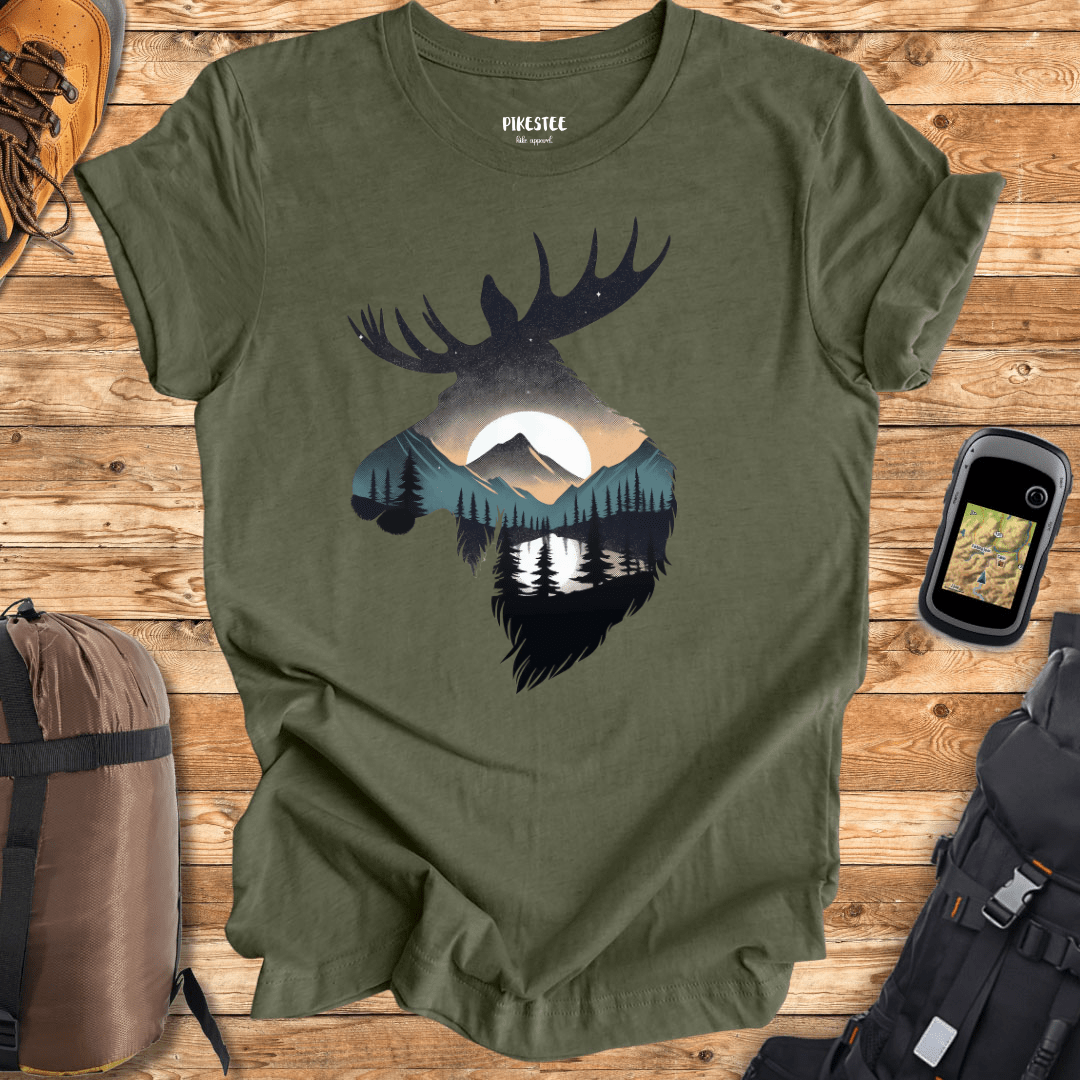 "Moose Colorfull Landscape" Graphic T-shirt