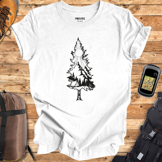 "Tree hand drawn Landscape" graphic T-shirt