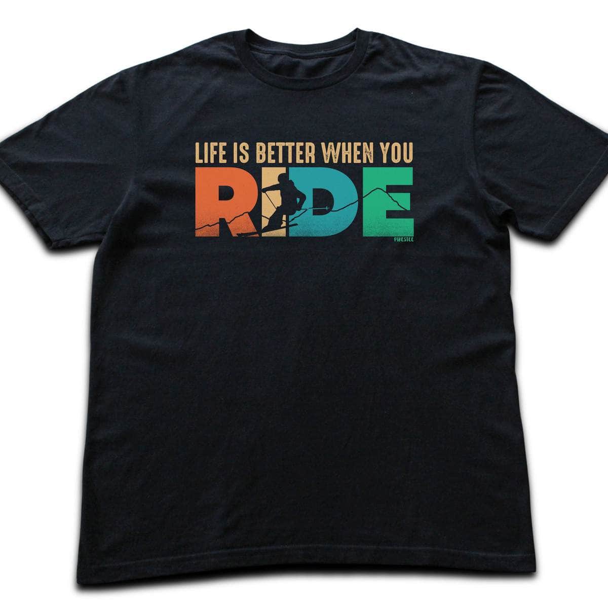Life Is Better Ski Ride T-shirt - Black