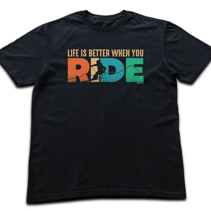 Life Is Better Ski Ride T-shirt - Black