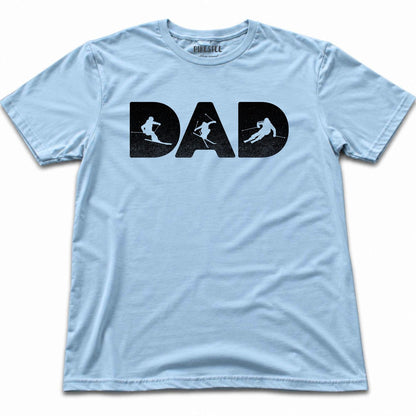 Skier Dad Typo T-shirt - Light Blue