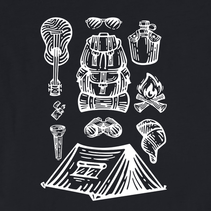 "Hiking Equipement" graphic T-shirt