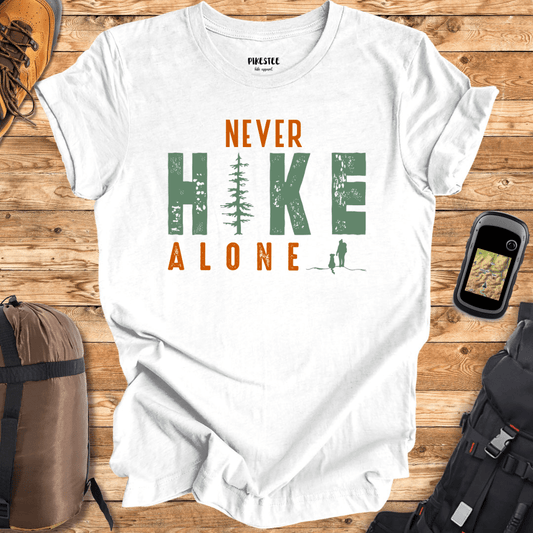 "Never Hike Alone Wander" graphic T-shirt