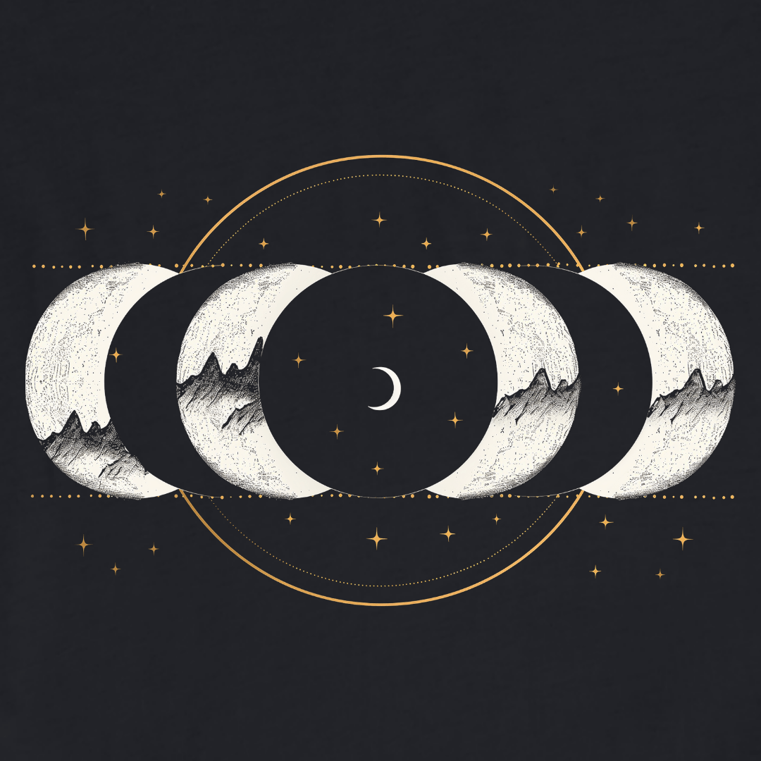 "Moon Phase Mountains" graphic T-shirt