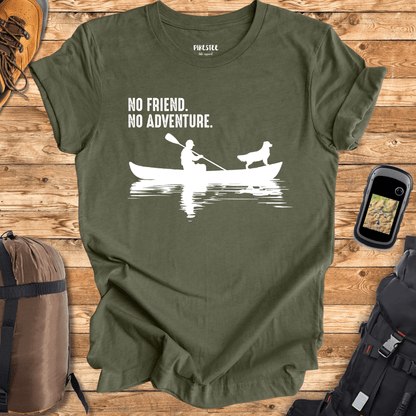 "No Friend, No Adventure" graphic T-shirt