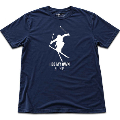 I Do My Own Stunts Ski T-shirt - Navy