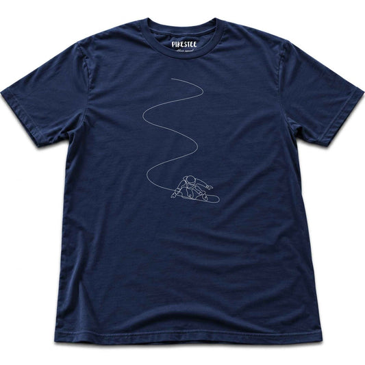 Snowboarder Slalom Art T-shirt - Navy