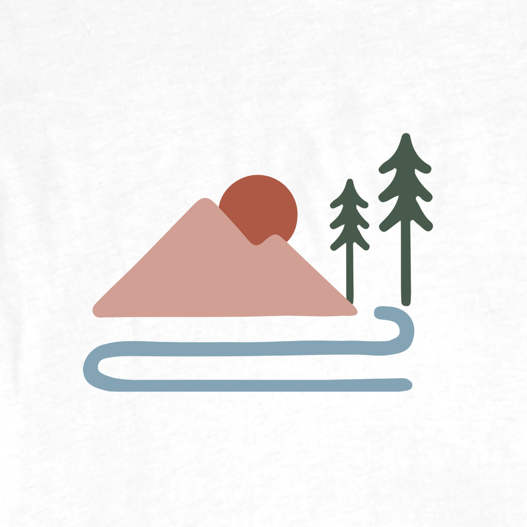 "Mountain River Art" graphic T-shirt