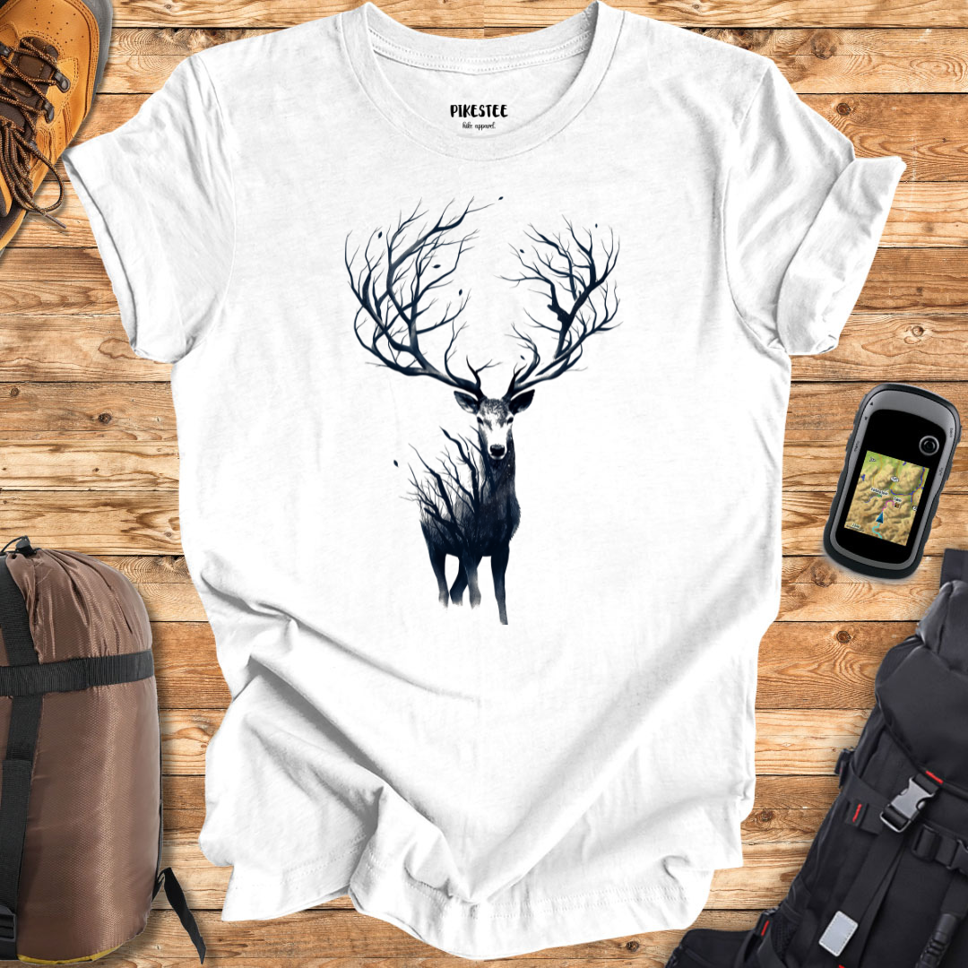 "Deer Make one With Forest" graphic T-shirt