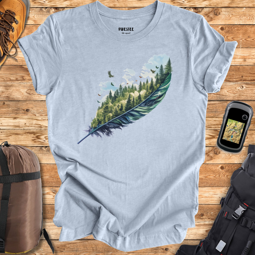 "Forest Feather" graphic T-shirt