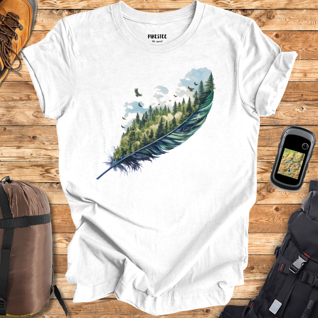 "Forest Feather" graphic T-shirt