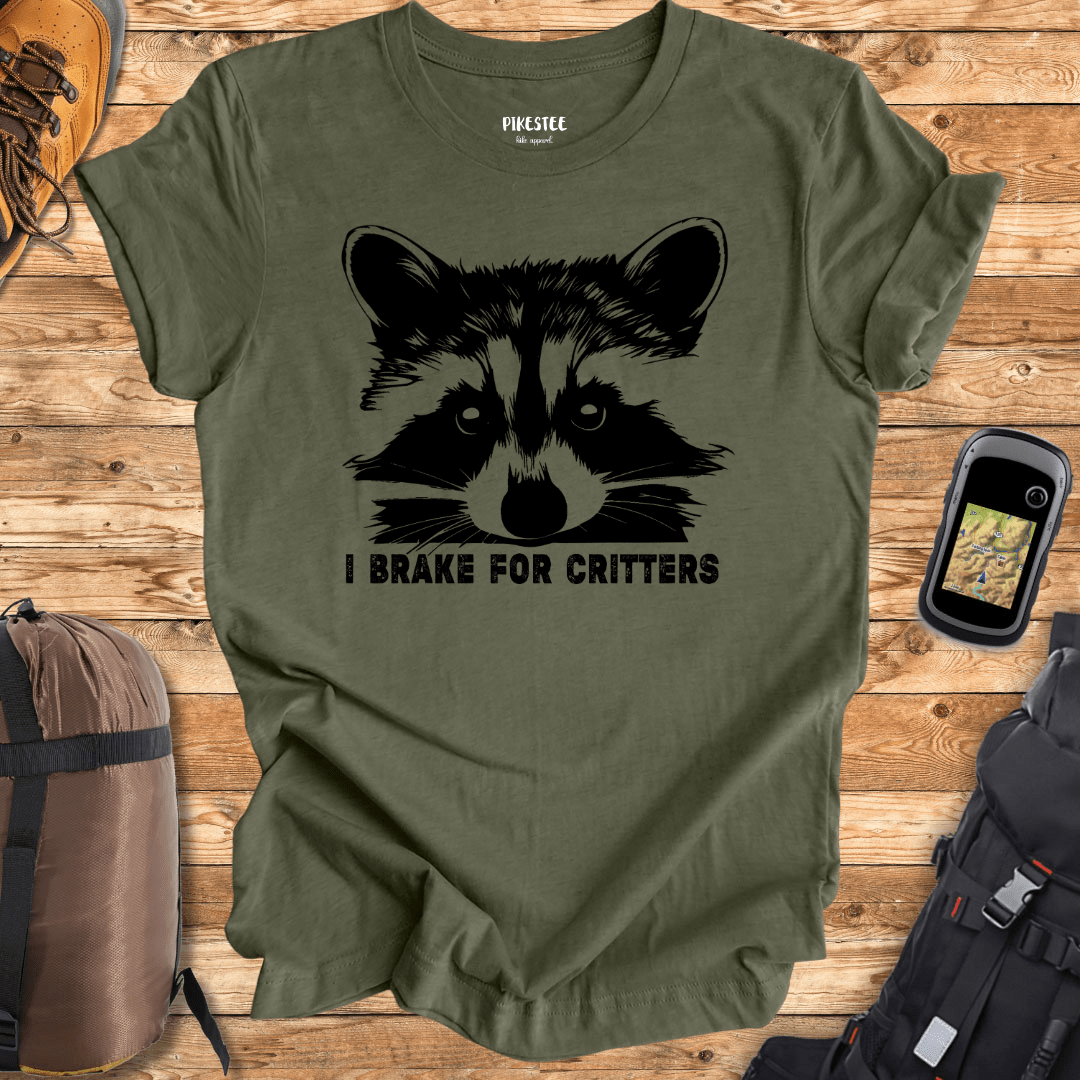 "I Brake For Critters" graphic T-shirt