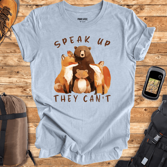 "Speak up, They Can't" graphic T-shirt