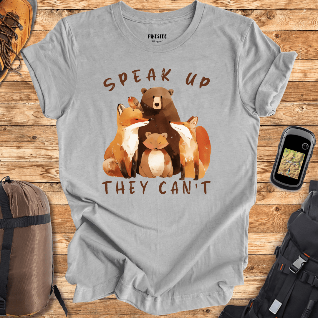 "Speak up, They Can't" graphic T-shirt