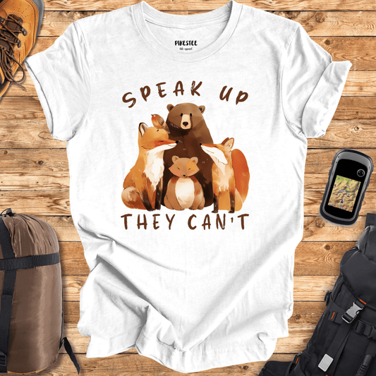 "Speak up, They Can't" graphic T-shirt