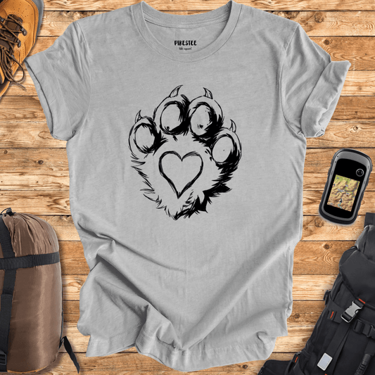 "Foot Print Heart" graphic T-shirt