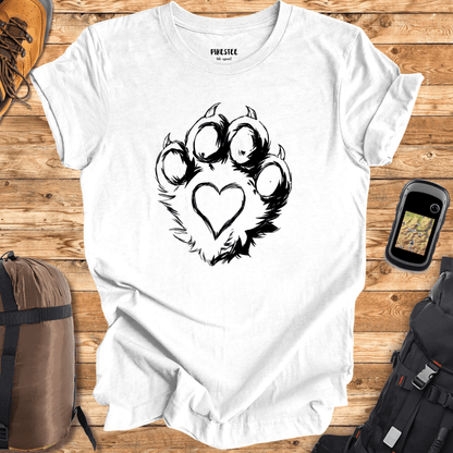 "Foot Print Heart" graphic T-shirt