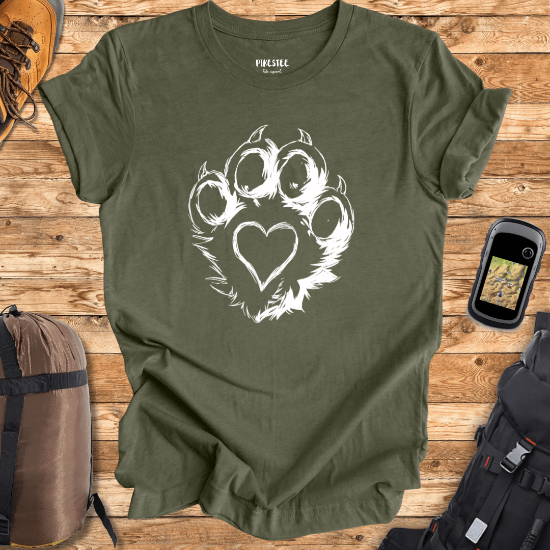 "Foot Print Heart" graphic T-shirt