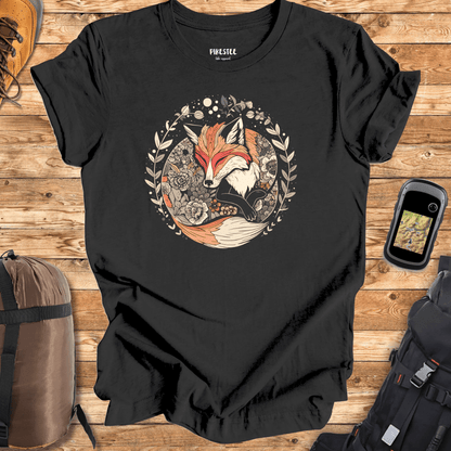 "Sleeping Fox Mandala" graphic T-shirt