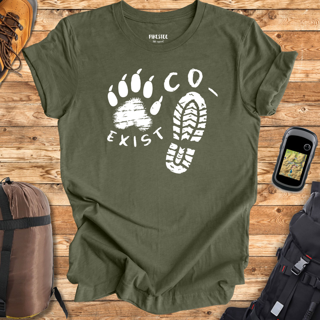 "Co-Exist FootPrints" graphic T-shirt