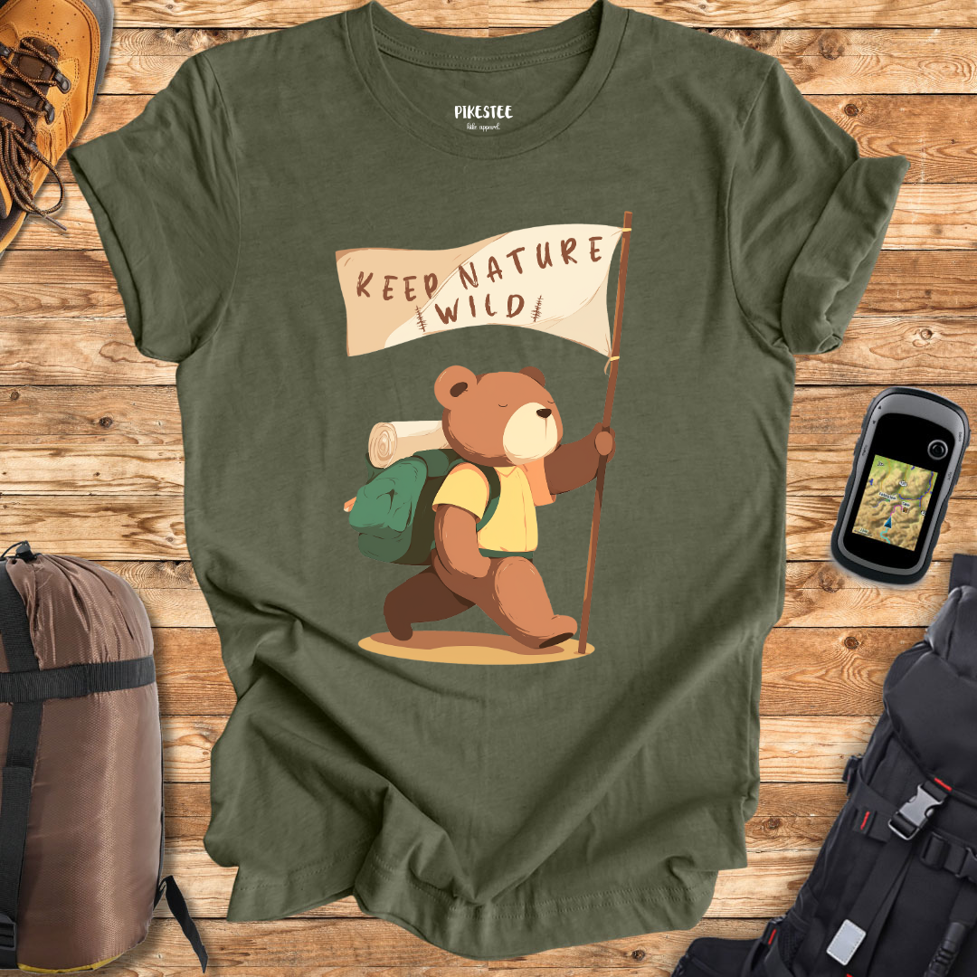 "Keep Nature Wild, Bear's Flag" graphic T-shirt