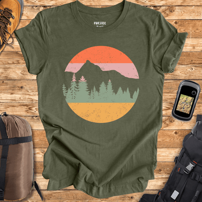 "Forest and hike colorfull Landscape" graphic T-shirt