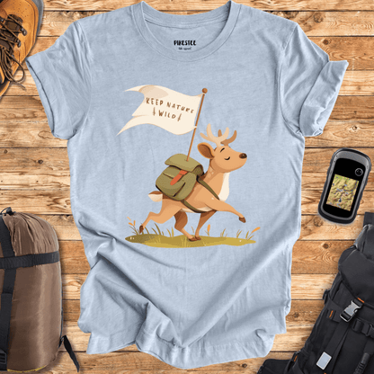 "Keep Nature Wild, Deer's Flag" graphic T-shirt