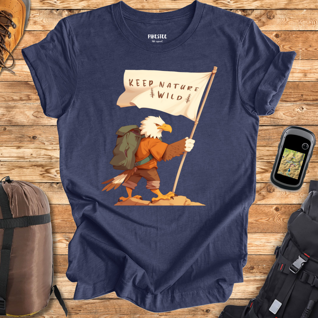 "Keep Nature Wild, Eagle's Flag" graphic T-shirt