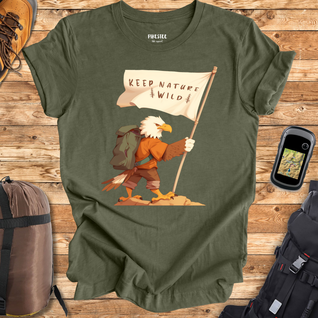 "Keep Nature Wild, Eagle's Flag" graphic T-shirt