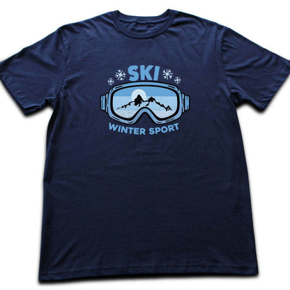 Ski Mask Winter Sports T-shirt - Navy