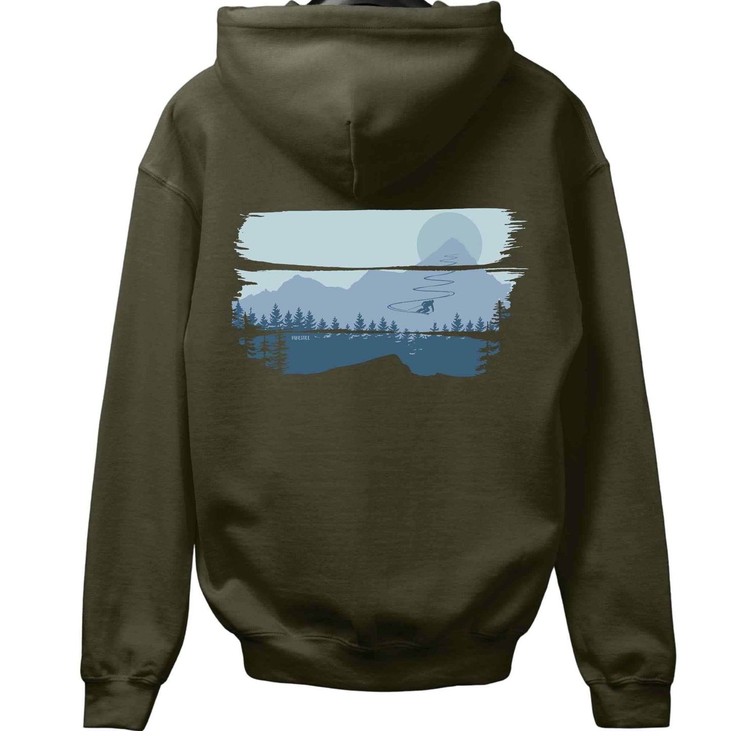 Ski Slalom Landscape Back-Print Hoodie
