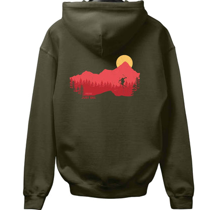Just Ski Jump Landscape Back-Print Hoodie