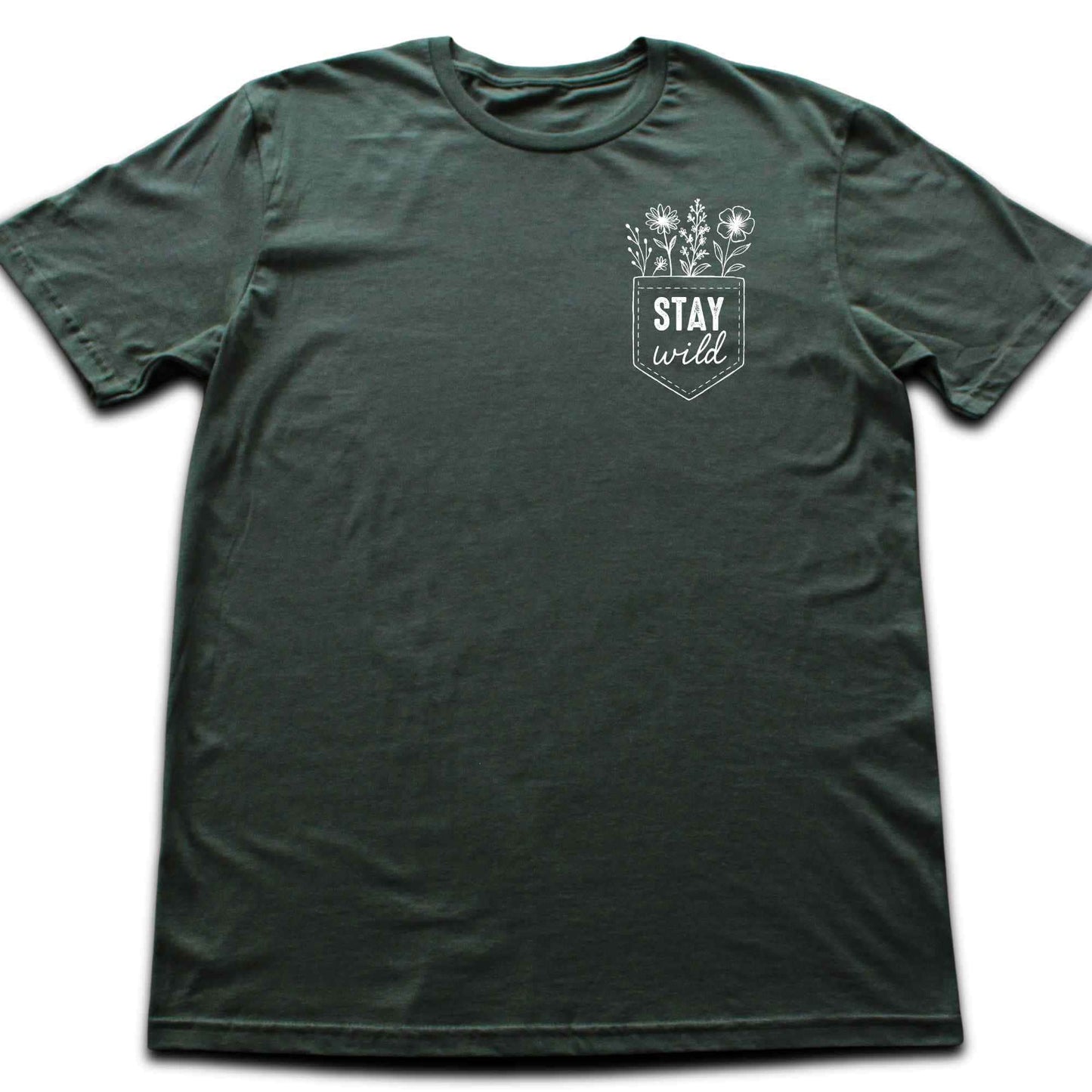 Stay Wild Flowers Pocket T-shirt