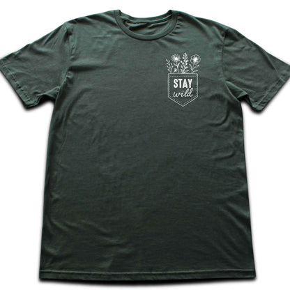 Stay Wild Flowers Pocket T-shirt