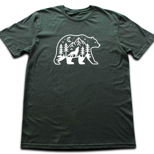 Bear Wolf Landscape T-shirt