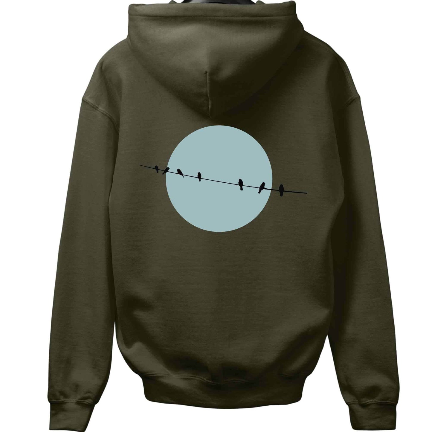 Bird Line And Sun Back-Print Hoodie