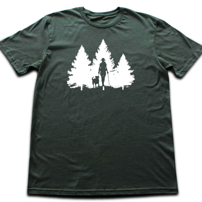 "Never Hike Alone Silhouette" graphic T-shirt