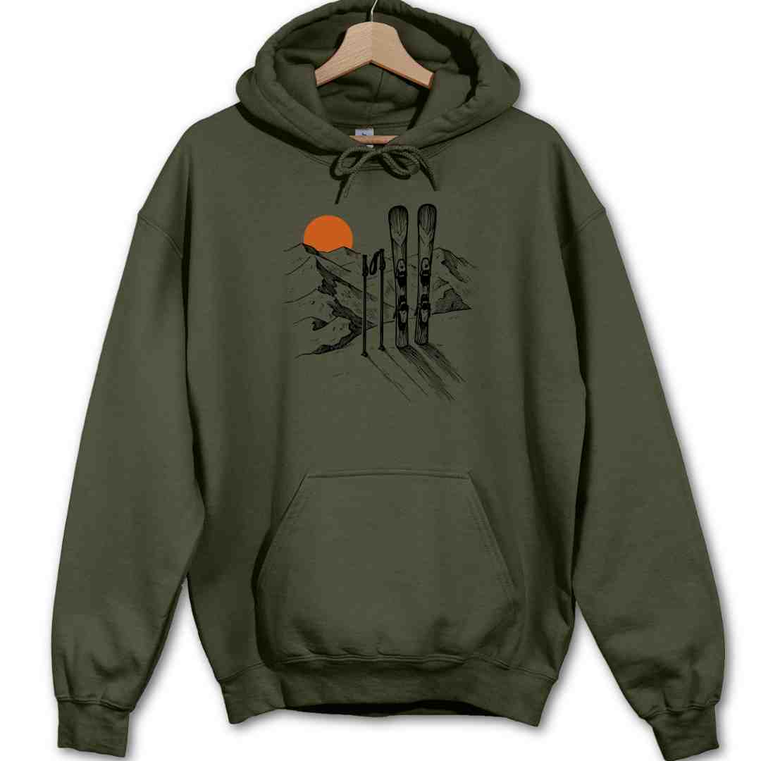 Handrawn Ski Landscape Hoodie