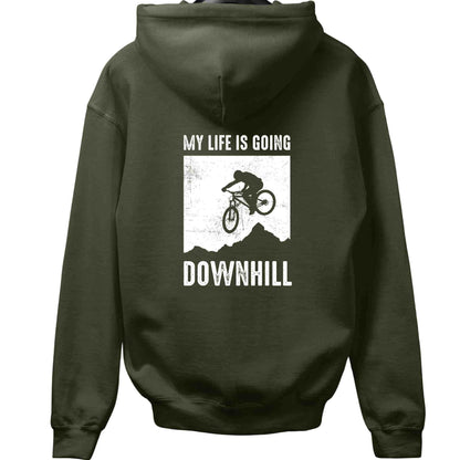 My Life Downhill MTB Back-Print Hoodie