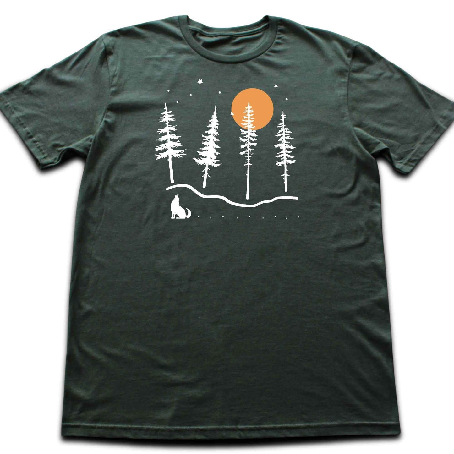 Night Landscape Wolf T-shirt