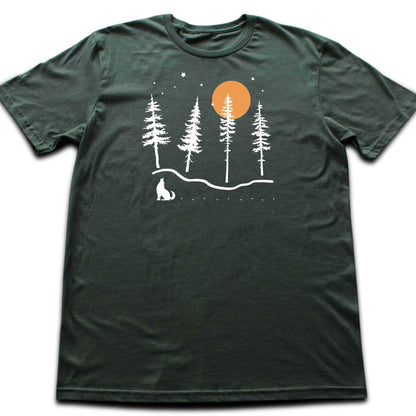 Night Landscape Wolf T-shirt