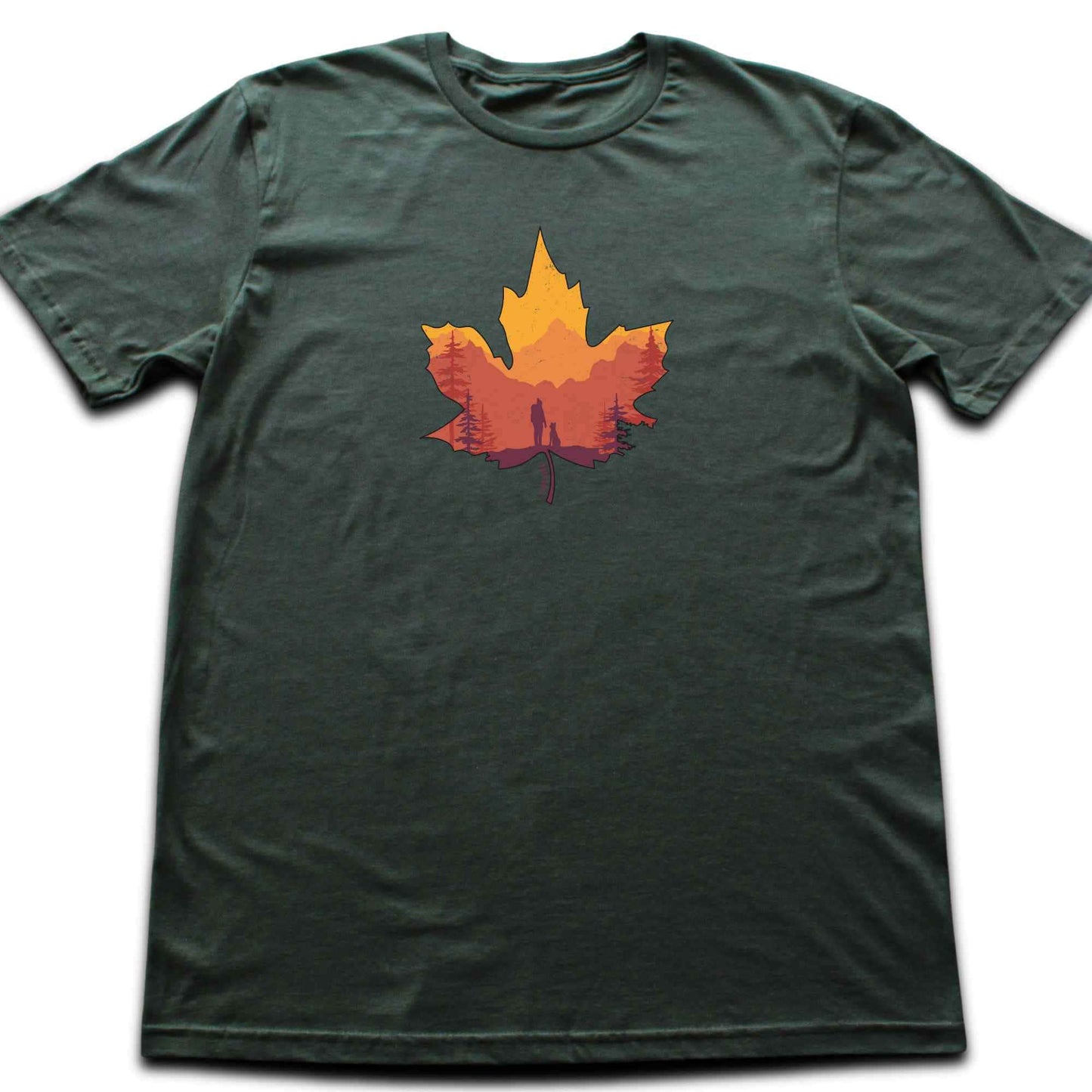 Girl And Dog Autumn Leave T-shirt